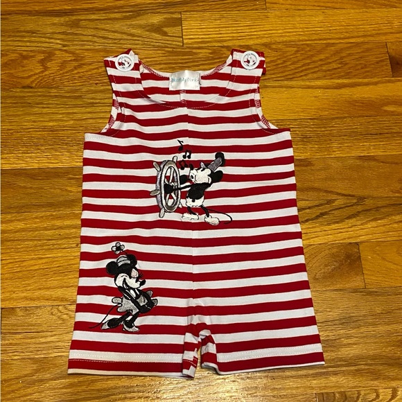 Disney Steamboat Mickey/Minnie/Walt Boy’s Embroidered Jon Jon NEW Various Sizes